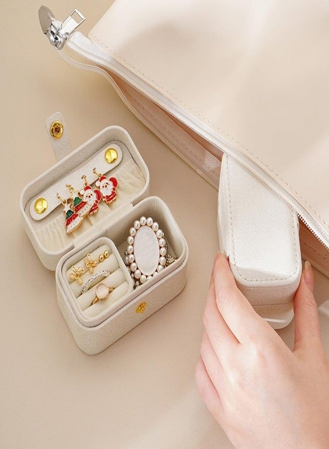 MVM Enterprise Portable Mini Jewelry Box Travel PU Leather Organizer Box Jewelry Case Jewellery Ring Lipsticks Case Leather Storage Box Birthday Gift for Women and Girls (1) - Image 5