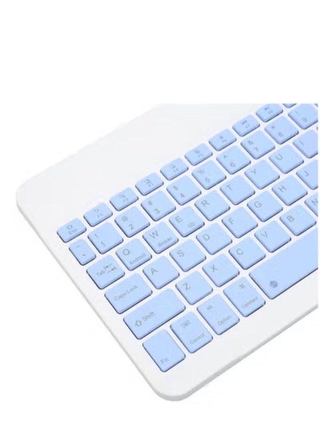 GULFLINK Wireless Bluetooth Rechargeable Keyboard, Multi-Device Universal Bluetooth Keyboard, Portable Keyboard, Suitable for iOS Android, Windows iPad, Tablets MacBook (Light Blue) - Image 2