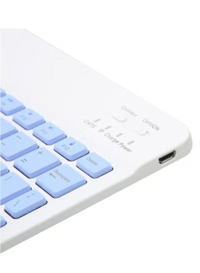 GULFLINK Wireless Bluetooth Rechargeable Keyboard, Multi-Device Universal Bluetooth Keyboard, Portable Keyboard, Suitable for iOS Android, Windows iPad, Tablets MacBook (Light Blue) - Image 3