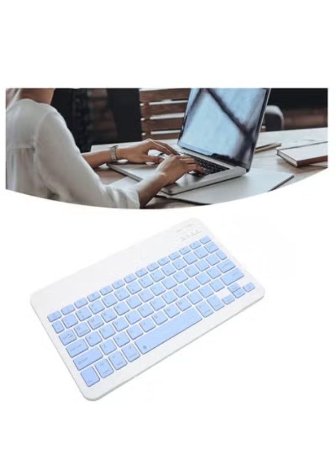GULFLINK Wireless Bluetooth Rechargeable Keyboard, Multi-Device Universal Bluetooth Keyboard, Portable Keyboard, Suitable for iOS Android, Windows iPad, Tablets MacBook (Light Blue) - Image 5