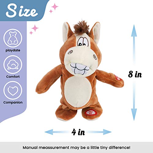Hopearl Talking Singing Donkey Repeats What You Say Walking Electric Interactive Animated Toy Speaking Plush Buddy Gifts for Toddlers 8 - Image 5