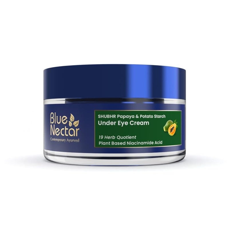 Blue Nectar كريم تحت العين من بلو نكتار للهالات السوداء للنساء كريم طبيعي بالنياسيناميد من البابايا والبطاطا فعال ضد التجاعيد والخطوط الدقيقة والانتفاخ 18 عشبة 15 جرام - Image 1