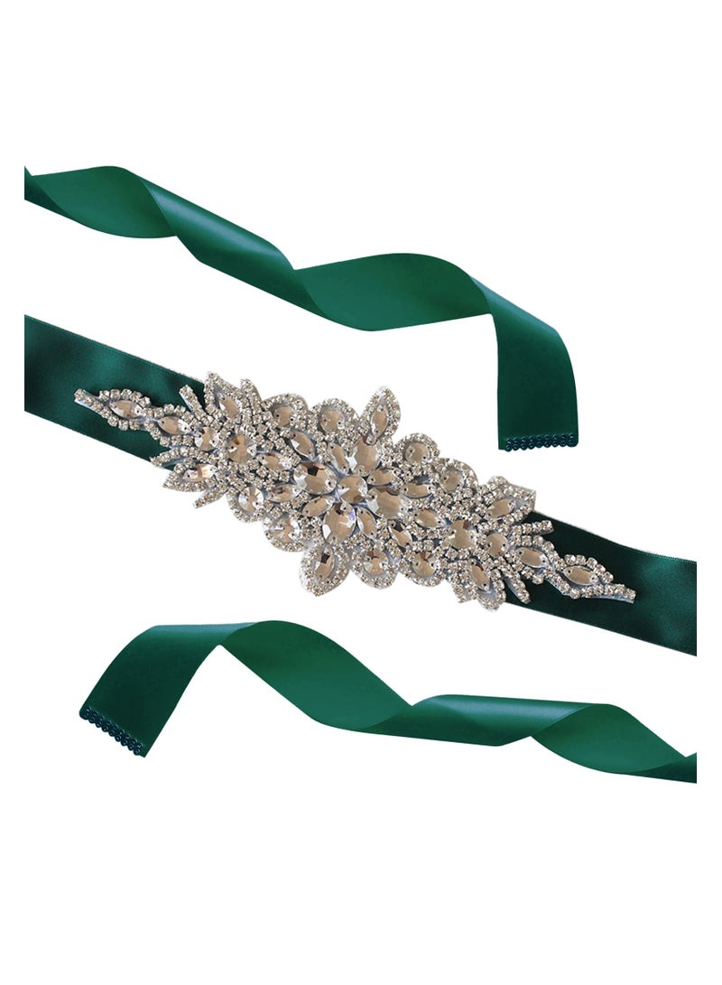 Women Girls Flower Sash Belt，for Wedding Bride/Baby Shower Dress  - Image 3