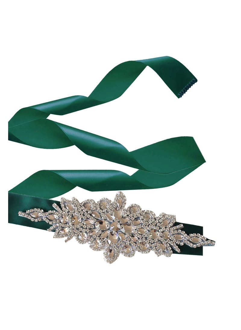 Women Girls Flower Sash Belt，for Wedding Bride/Baby Shower Dress  - Image 2