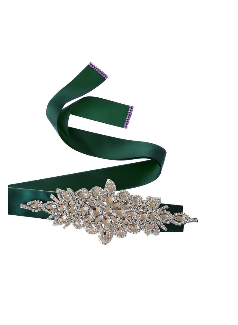 Women Girls Flower Sash Belt，for Wedding Bride/Baby Shower Dress  - Image 1