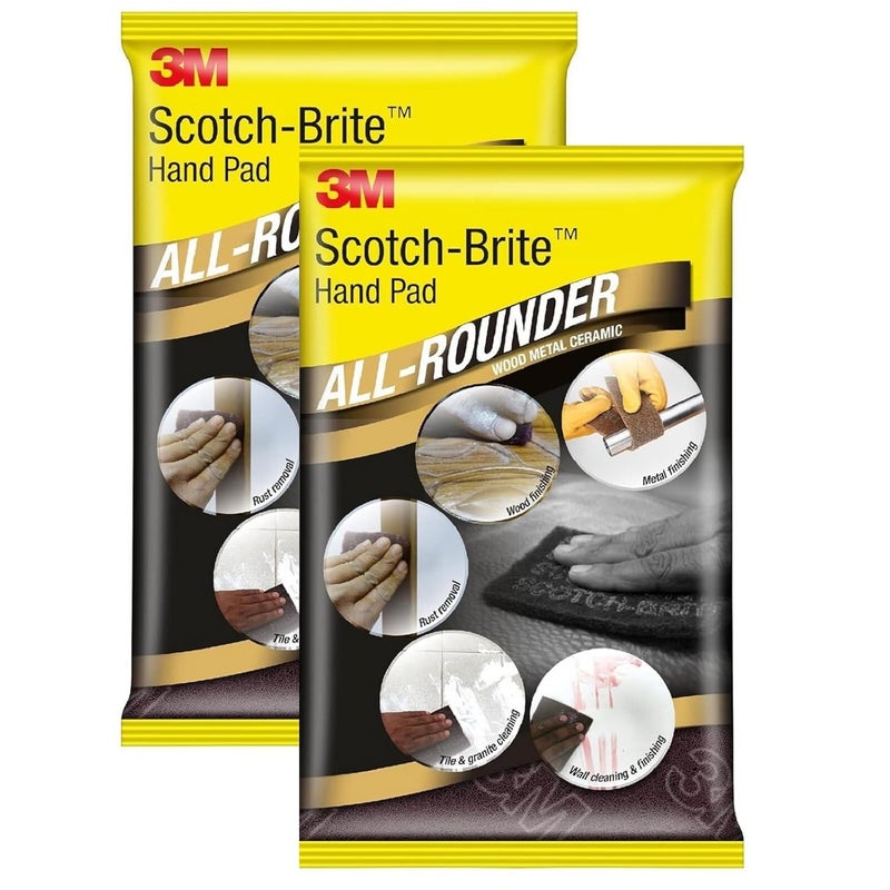 3M Scotch Brite All Rounder Hand Pad, 9"x6", Pack of 10, Surface Preperation, Cleaning, Deburring, Blending - Image 1