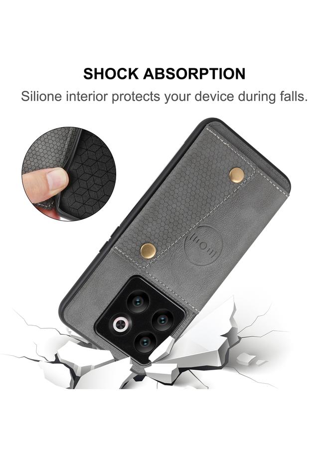 S-TOP Case For OnePlus 10T / ACE Pro Double Buckle Magnetic PU+TPU Phone Case - Image 5