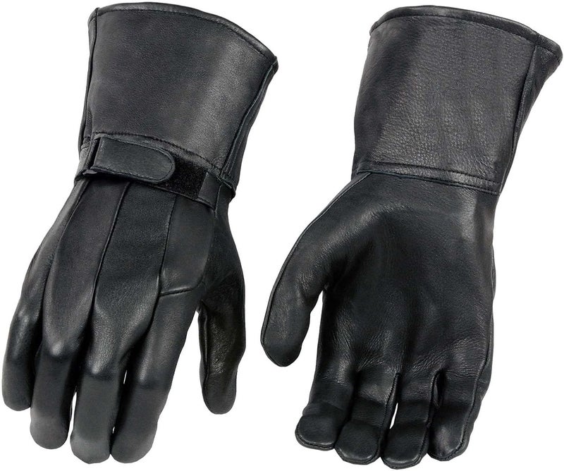 Milwaukee Leather MG7505 Men's Black Gauntlet Leather Winter Motorcycle Hand Gloves - Image 1