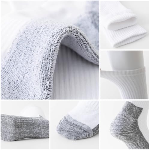 JOYNÉE 8 Pack Mens White Thick Cushioned Athletic Crew Socks – Breathable Moisture Wicking Work & Running Socks - Image 5