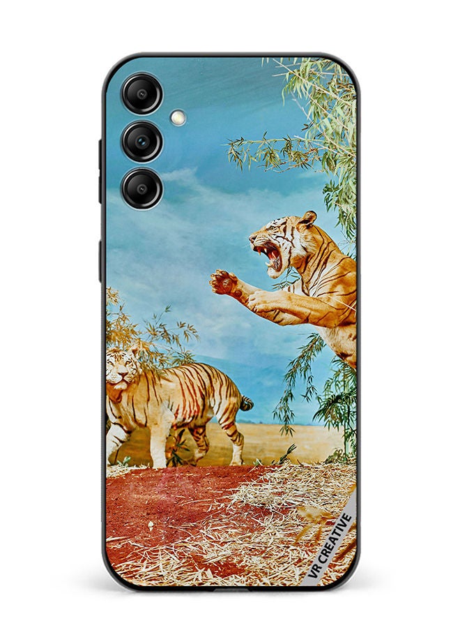 VR CREATIVE Protective Case Cover For Samsung Galaxy A14 5G/A14 Tiger Jumping Design Multicolour - Image 1