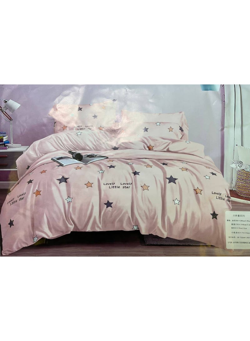 Premium King Bedding Set (6 Piece) – Soft & Breathable 220x240cm Duvet Cover Set Cotton