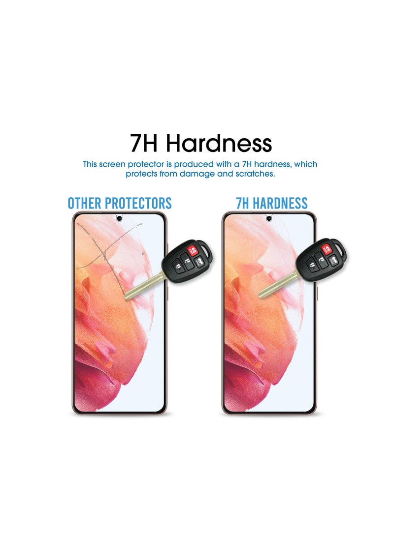 2 Pack Screen Protector For Samsung Galaxy S21 6.2 Inch Case Friendly Easy Install Hybrid Film Compatible With Fingerprint Sensor