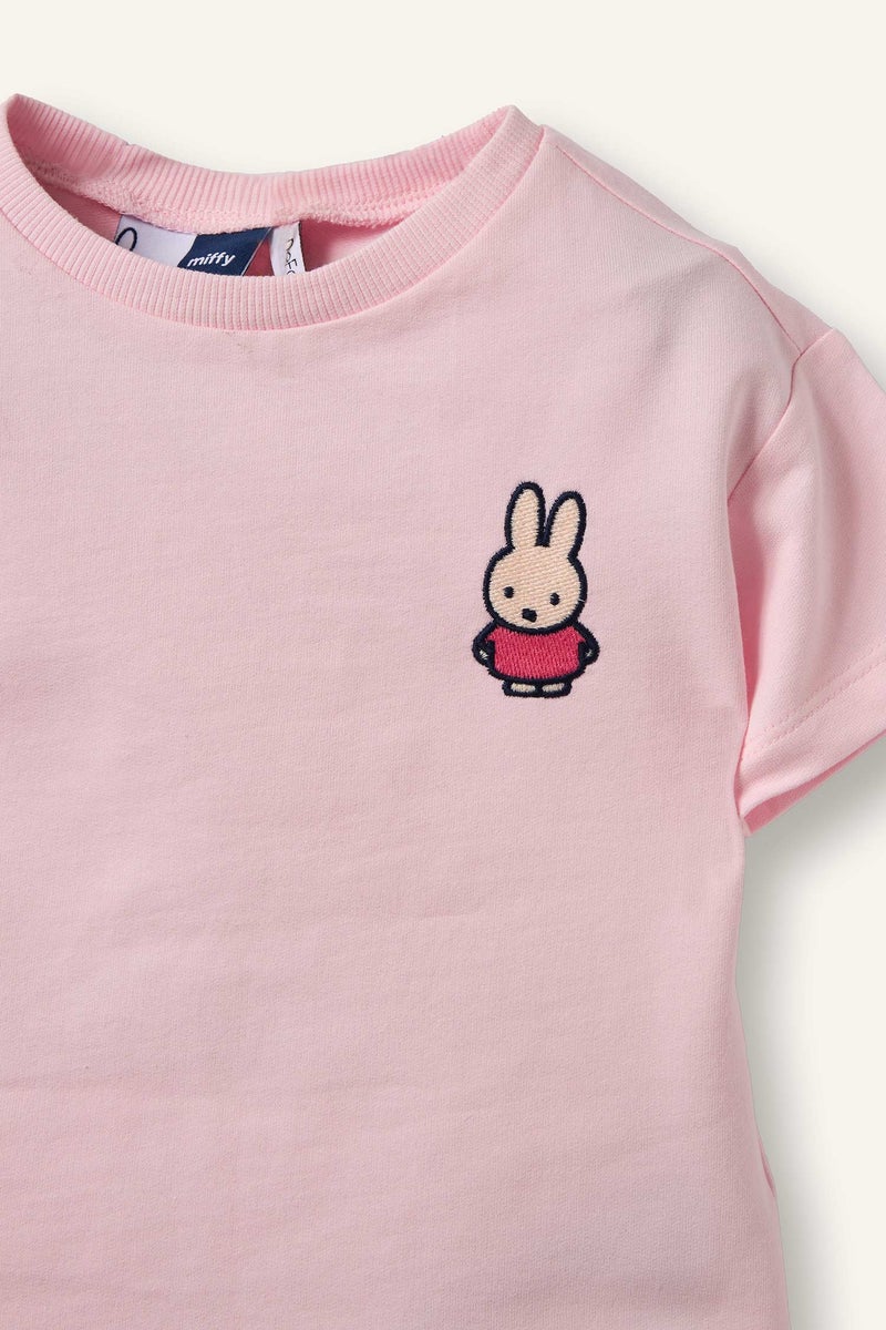 DeFacto Pink BabyGirl Baby Girl Miffy T-Shirt and Bottom 2 Piece Set Casual - Image 3