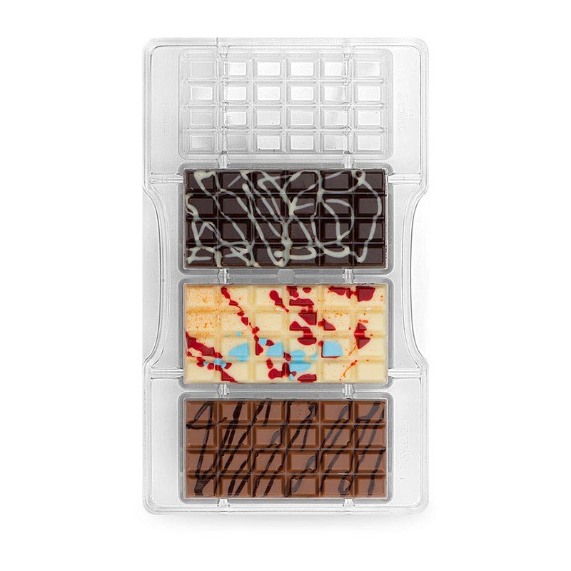 Decora Professional Chocolate Mould Classic Tablet, 4 Cavities 85 x 42 x 10 mm, Polycarbonate - Image 1