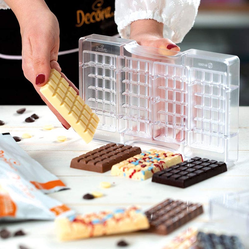 Decora Professional Chocolate Mould Classic Tablet, 4 Cavities 85 x 42 x 10 mm, Polycarbonate - Image 2