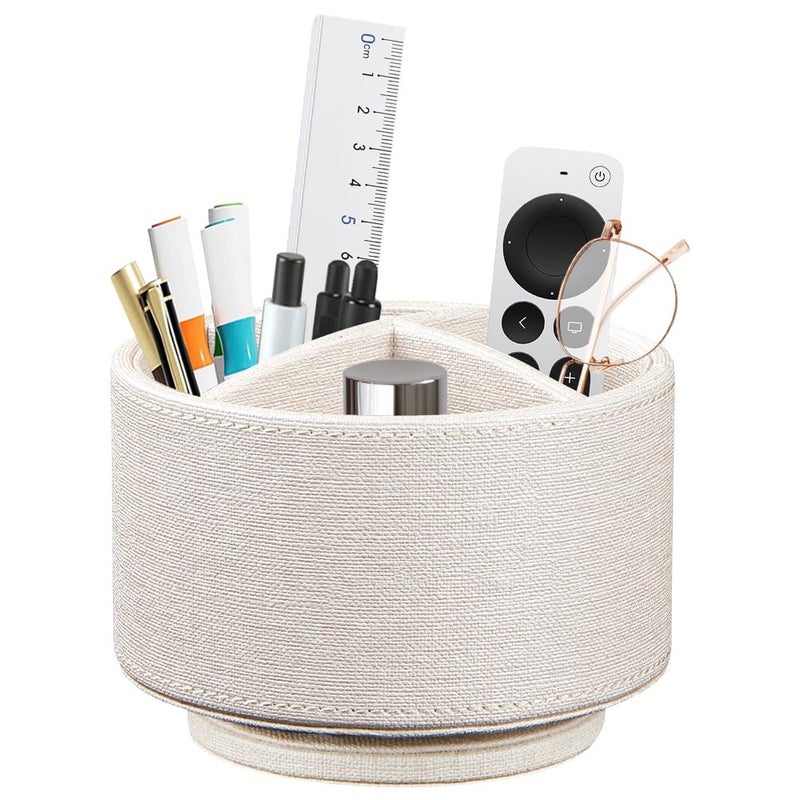 BIBELUN Tv Remote Control Holder For Table  360 Swivel Pen Holder For Desk Organizers And Accessories  Nightstand Organizer Caddy For Media Controllers/Office Supplies  Bedside Decorations For Living Room - Image 1
