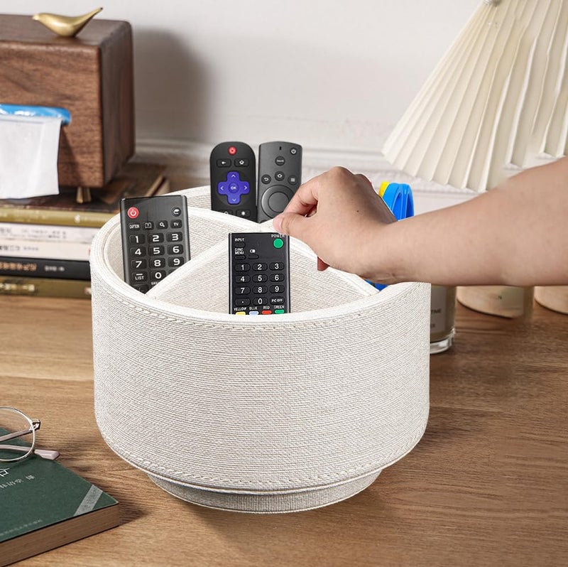 BIBELUN Tv Remote Control Holder For Table  360 Swivel Pen Holder For Desk Organizers And Accessories  Nightstand Organizer Caddy For Media Controllers/Office Supplies  Bedside Decorations For Living Room - Image 5