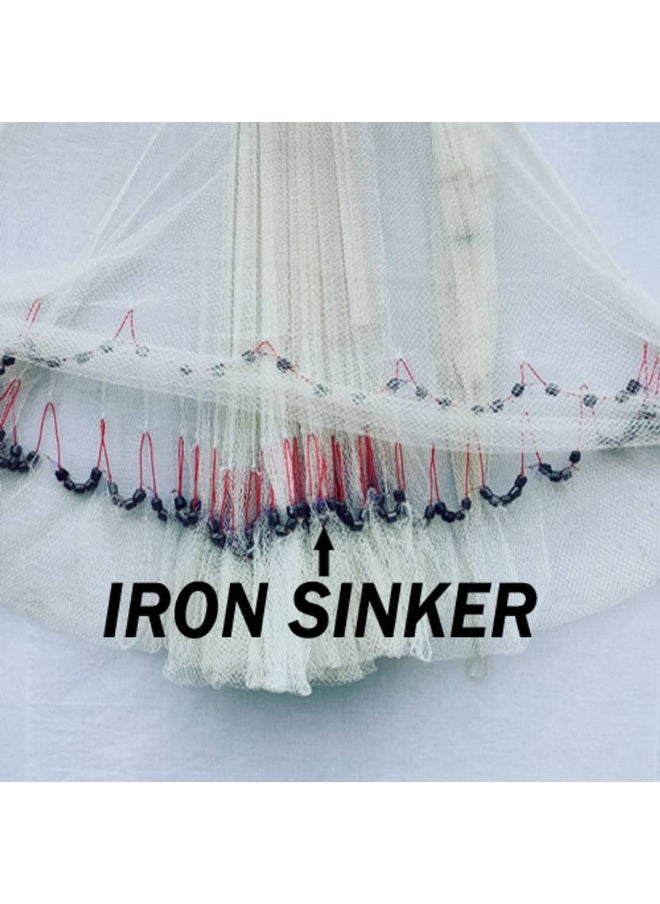 A TO Z A to Z CAST FISHING NET 6mm MESH,IRON SINKER, HEIGHT 10feet, ROUND 44feet, WEIGHT 3.5kg Fishing Net  (White)  - Image 2