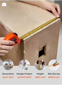 LAWAZIM Measurement Tape - 2 Piece 7.5m & 5m - Dual Unit (Feet & Meter) with Thumb Lock, Belt Clip, Easy Grip, Non-Slip Hook - Durable Measuring Tool for DIY, Construction, and Home Improvement  - Image 5