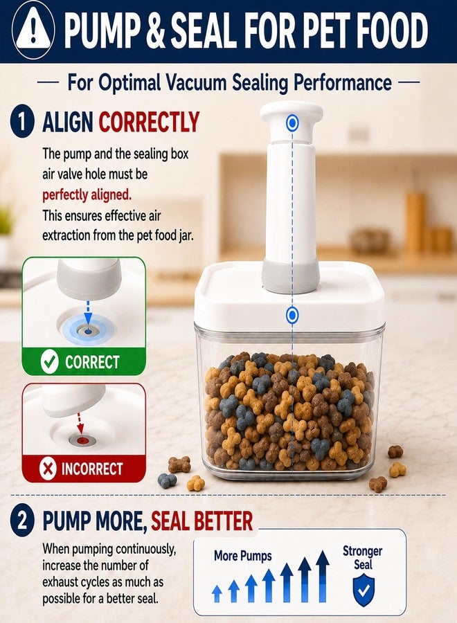 BARRYSAIL Vacuum Pet Food Storage Set with Pump, 4-Piece Airtight Canister - Image 4