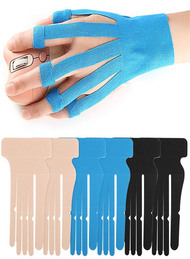 Xemz Precut Kinesiology Tape for Hand & Wrist Support, 3 Pairs Breathable Waterproof Kinesiology Recovery Tapes Finger Joint Support Tape, Hypoallergenic Latex-Free Elastic Athletic Tapes for Carpal Tunnel - Image 1