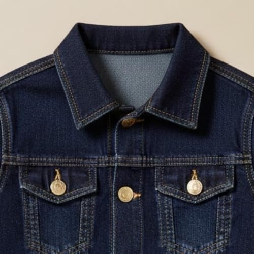 A.T.U.N. (ALL THINGS UBER NICE) Trendy Boys Denim Jacket | Casual Outerwear with Full Button Front, Smart Collar & Pockets | Stylish Casual Kids Jacket for Everyday, Travel, Party & Daily Style - Image 4