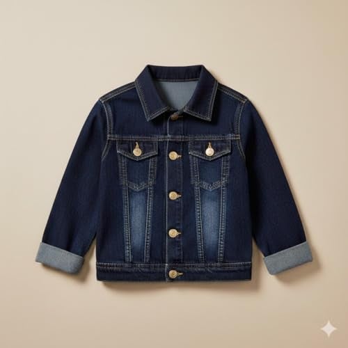 A.T.U.N. (ALL THINGS UBER NICE) Trendy Boys Denim Jacket | Casual Outerwear with Full Button Front, Smart Collar & Pockets | Stylish Casual Kids Jacket for Everyday, Travel, Party & Daily Style - Image 3