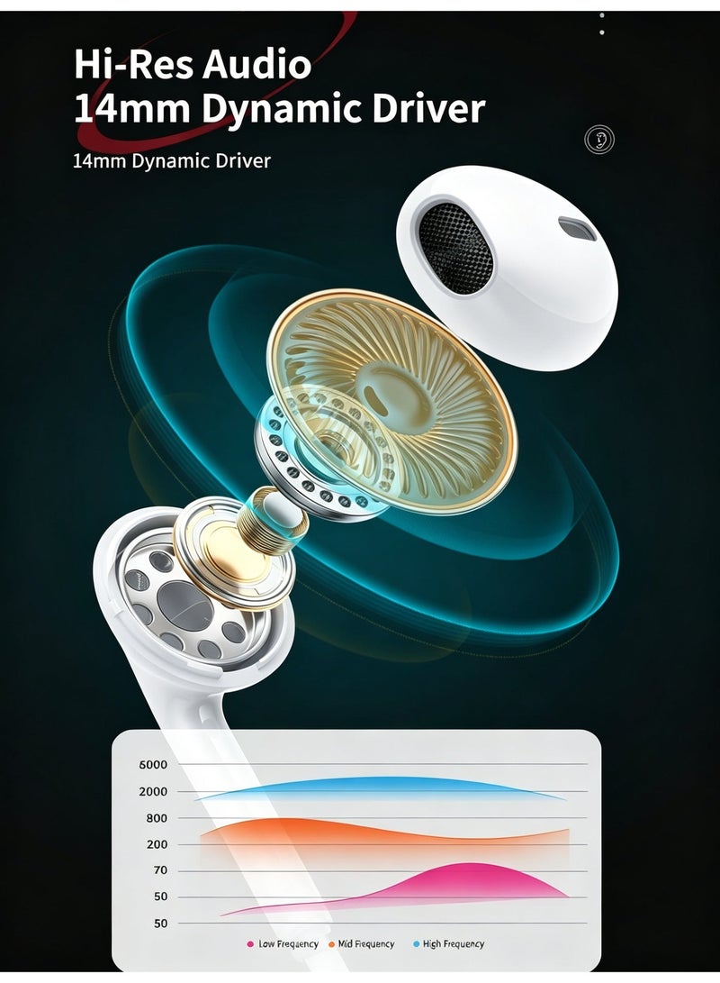 WEKOME 14MM Dynamic driver Type-C Wired Earphones with Microphone and In-line Control, Half In-Ear HiFi Sound Wired Headphones for Smartphones and Laptops - Image 4