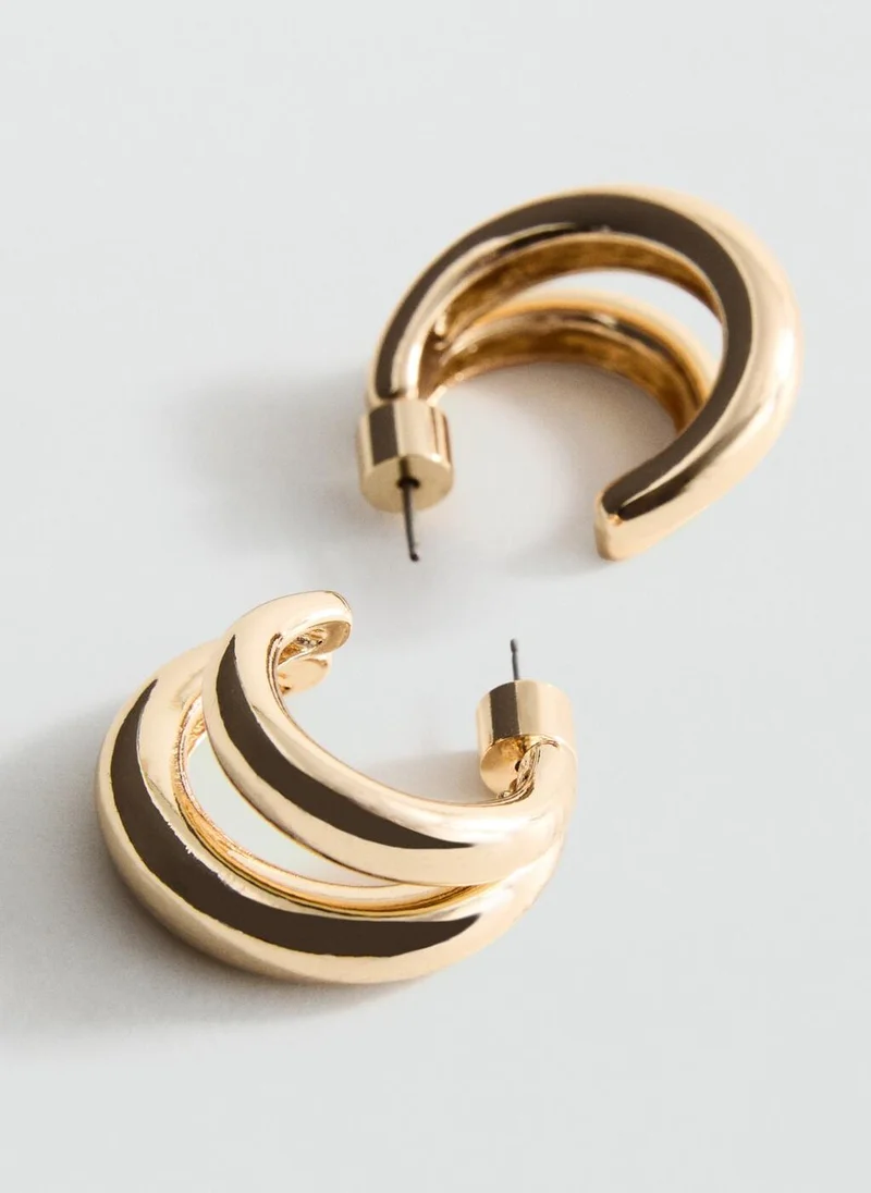 MANGO Double hoop earrings