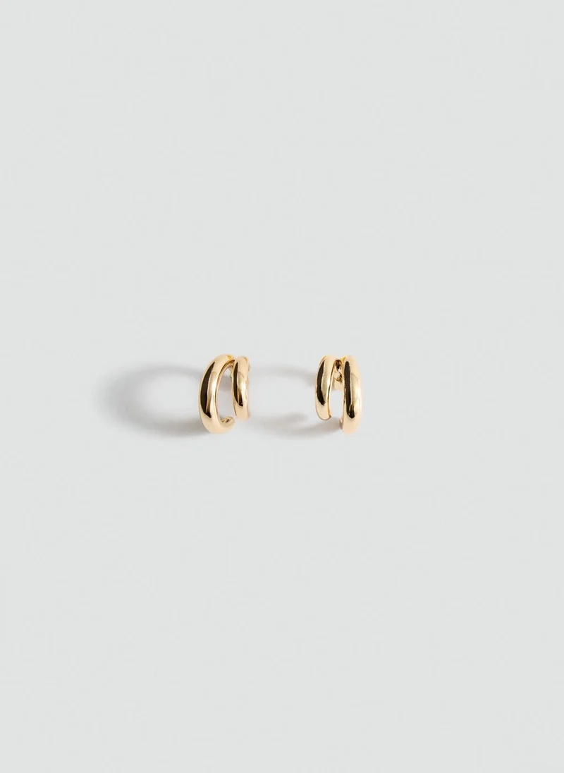 MANGO Double hoop earrings