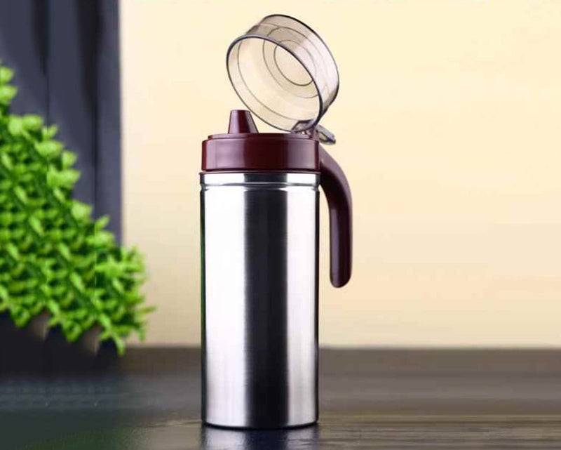 Foliam Stainless Steel Nozzle Oil Dispenser Oil Pourer Oil Container Oil Can Oil Bottle with Handle 1000 ml - Image 5