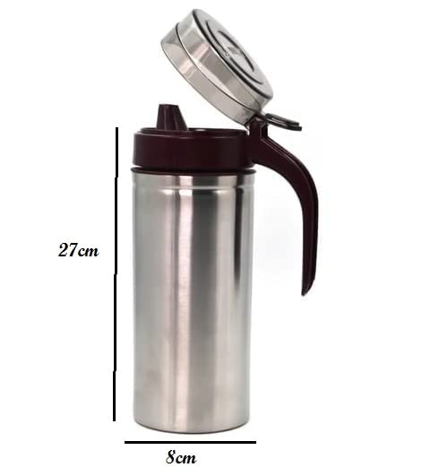 Foliam Stainless Steel Nozzle Oil Dispenser Oil Pourer Oil Container Oil Can Oil Bottle with Handle 1000 ml - Image 2