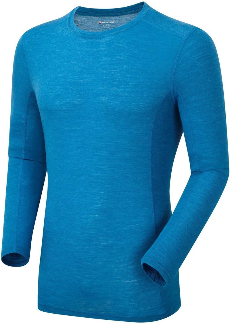 Montane Primino 140 Men's Crew Long Sleeve T-Shirt - Electric Blue, Size M - Image 1