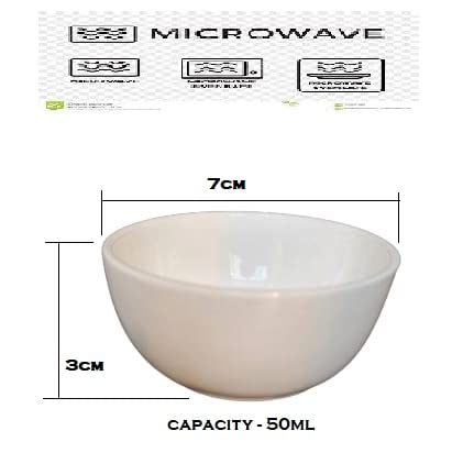 Bamby Bone China Dip Sauce Bowl 50ml Set of 6, for Serving Pickle Sauce,Chatni, Desert - Image 2