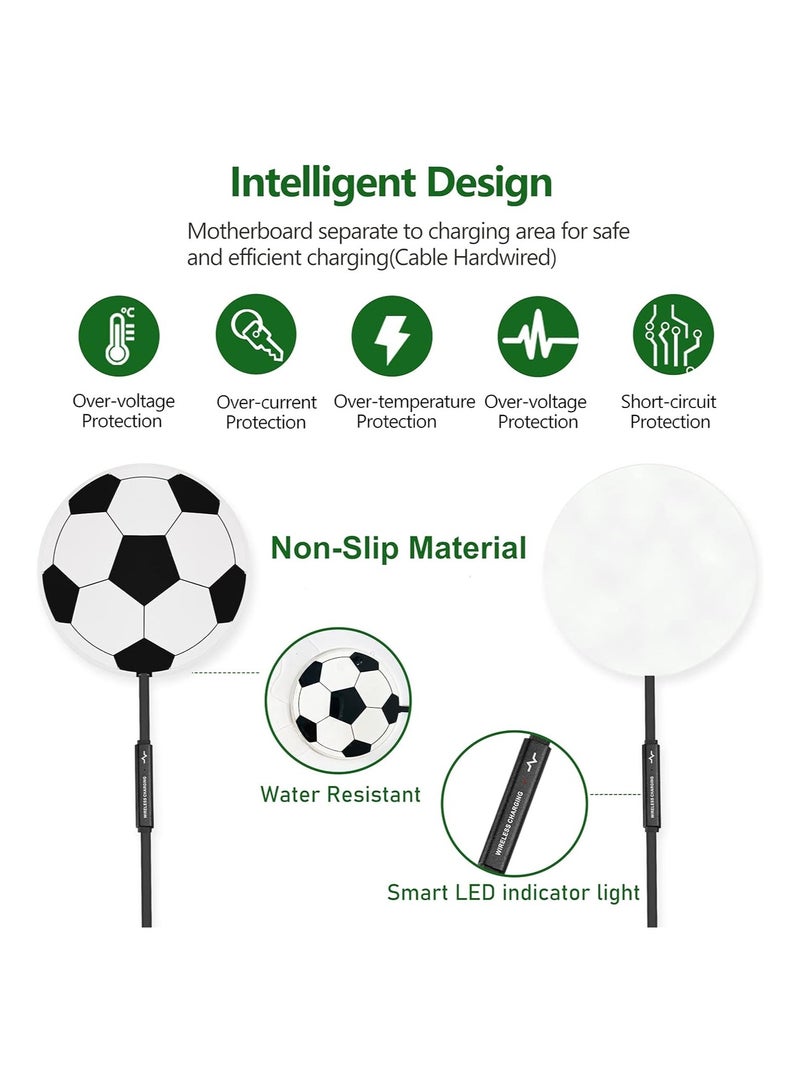 SYOSI Wireless Charger, Football World Cup Wireless Phone Charger Pad, 15W Fast Wireless Phone Charger for iPhone 14/13/12/11/X, Samsung Galaxy S22/S21/S20, AirPods, Wireless Charging Mat - Image 5