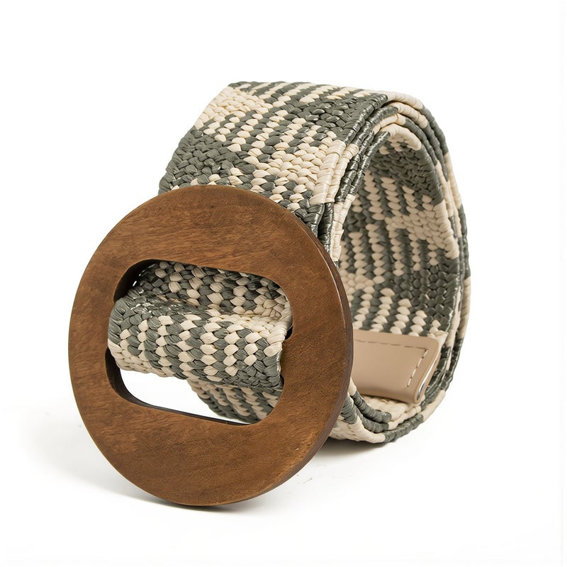 Metal Free Woven Straw Belt No Rust No Allergy Comfortable For Sensitive Skin - Image 1