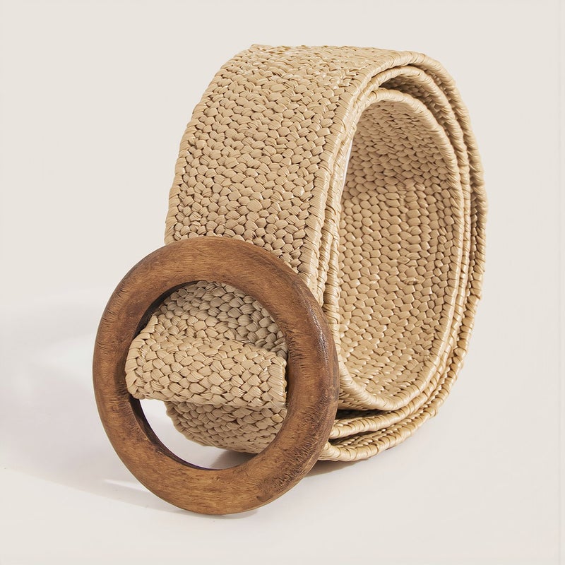 Metal Free Woven Straw Belt No Rust No Allergy Comfortable For Sensitive Skin - Image 4