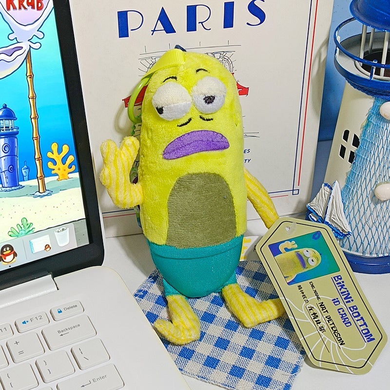 Bikini Bottom Residents Blind Box Ugly Fish Plush Toy - Lying Flat Fish Keychain Pendant