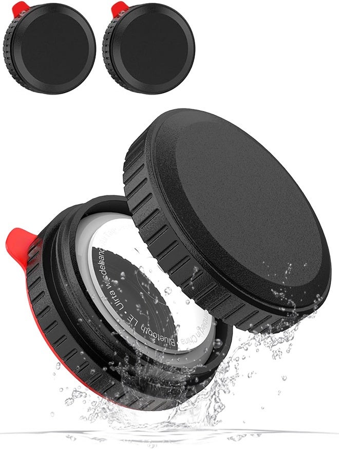 Tersely [2-Pack] IPX8 Waterproof Airtag Holder Case Cover with Ultra Adhesive Sticker - Mount for Bike, Wallet, TV Remote, Drone, Camera, Luggage & More (Black) - Image 1
