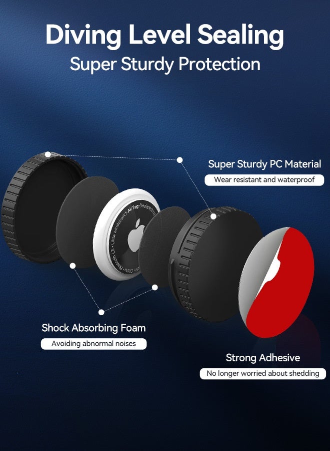 Tersely [2-Pack] IPX8 Waterproof Airtag Holder Case Cover with Ultra Adhesive Sticker - Mount for Bike, Wallet, TV Remote, Drone, Camera, Luggage & More (Black) - Image 3