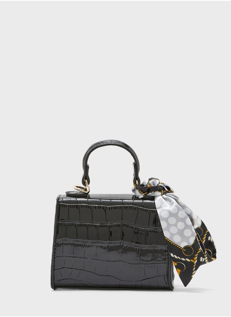 ELLA Mini Handbag with Scarf Detail  - Image 2