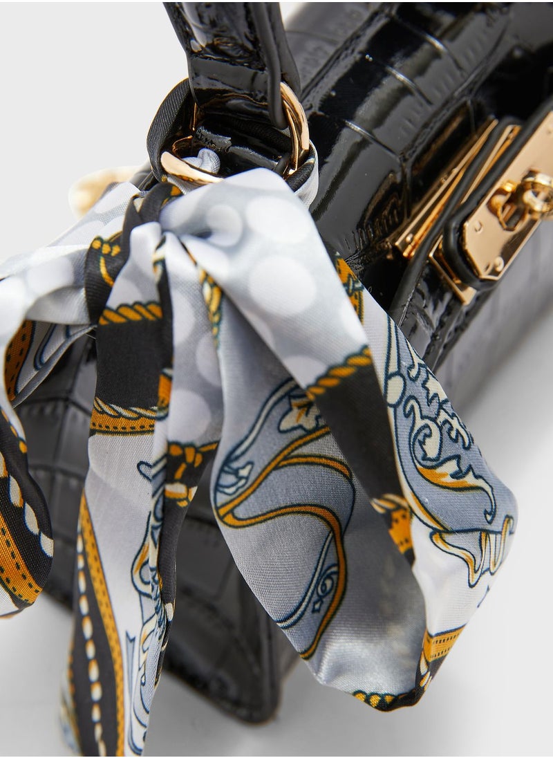 ELLA Mini Handbag with Scarf Detail  - Image 4
