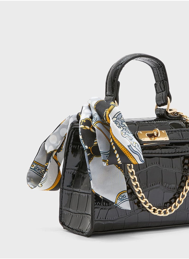 ELLA Mini Handbag with Scarf Detail  - Image 3