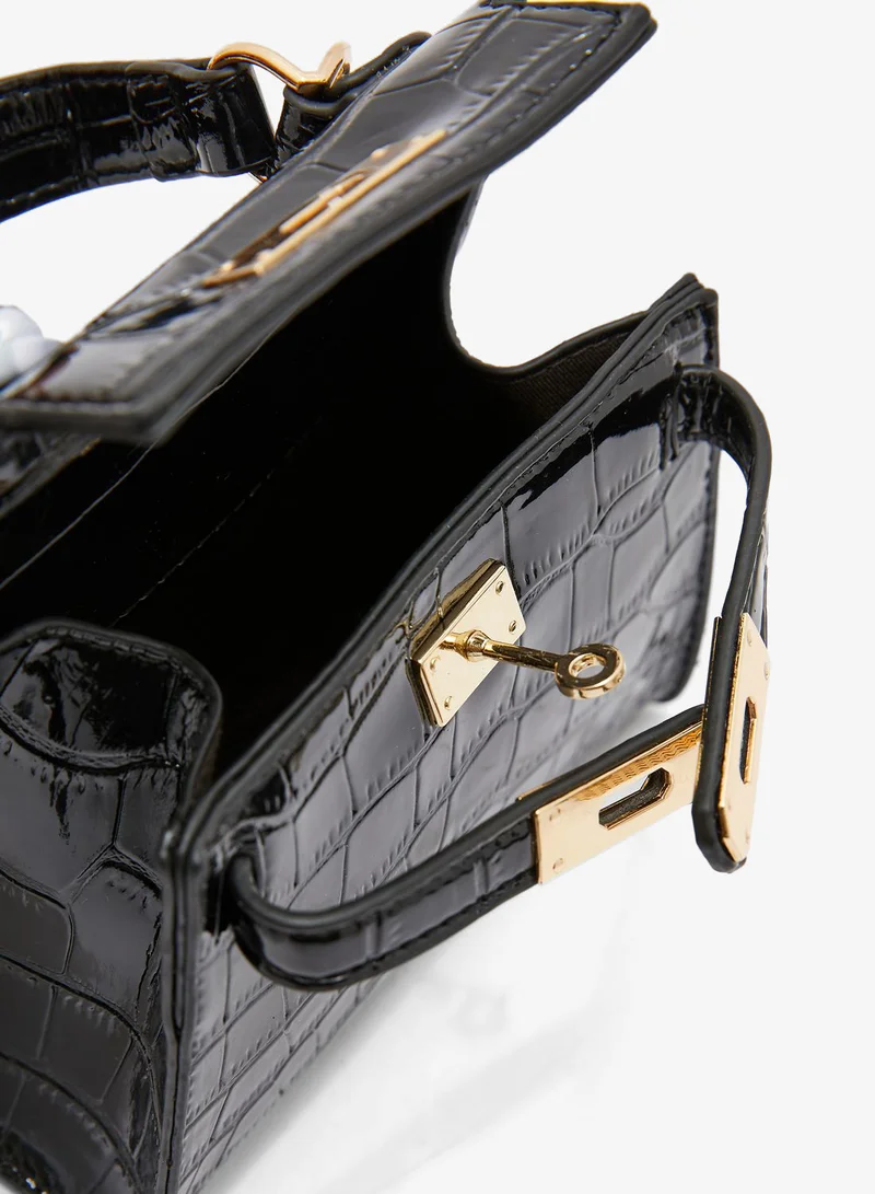 Ella black Mini Handbag with Scarf Detail for Women | Best Price UAE