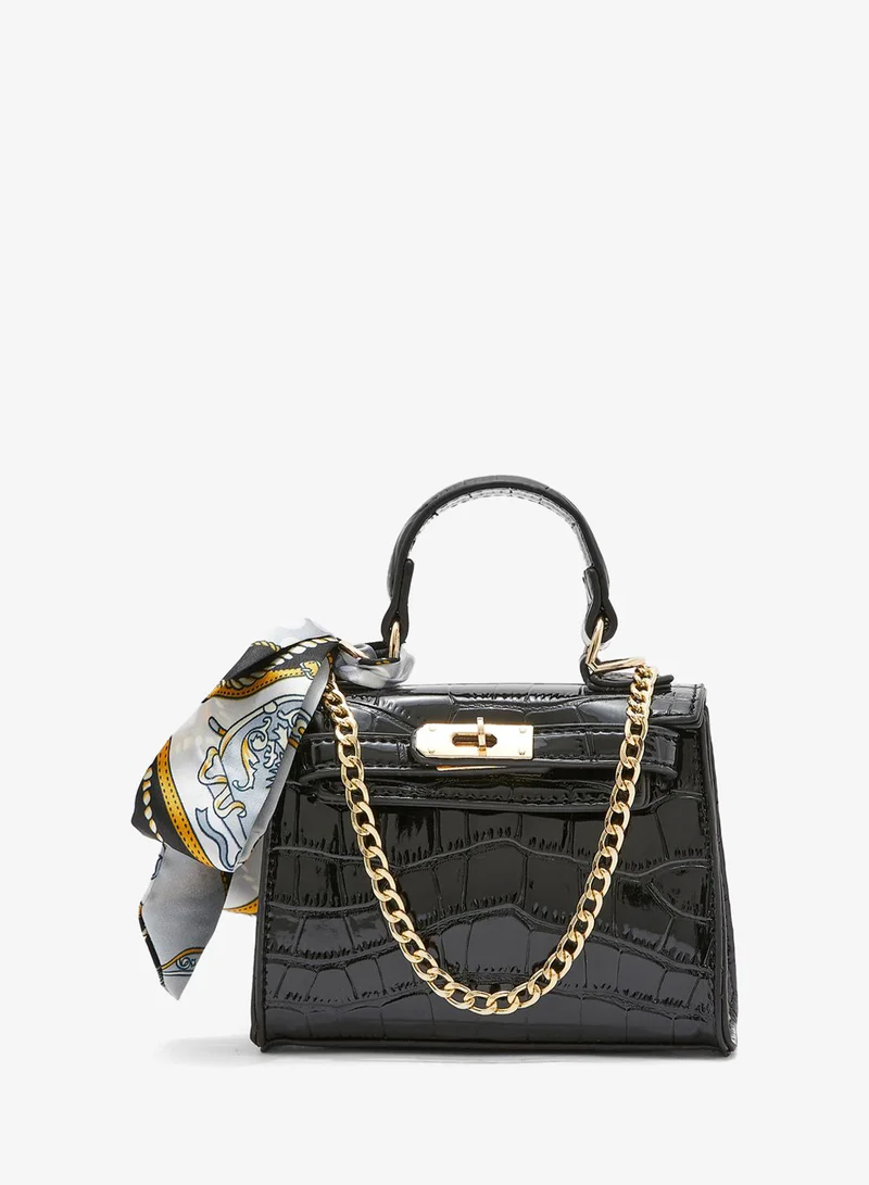 Mini Handbag with Scarf Detail