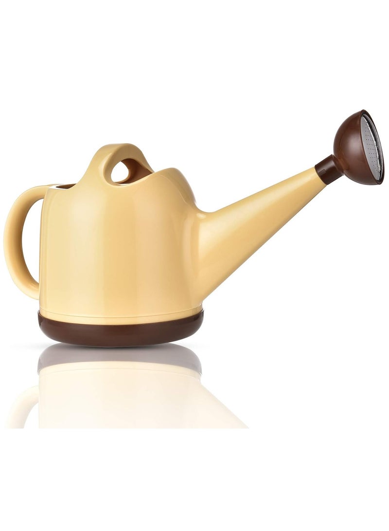 SOLARAE Watering Can with Sprinkler Head, 1 Gallon Plant Watering Can Long Stem Spout for House Indoor Plant Outdoor Flower Decorative Modern Garden Pot (Beige) - Image 1