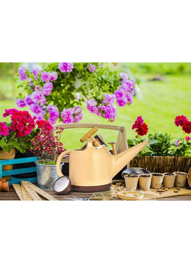 SOLARAE Watering Can with Sprinkler Head, 1 Gallon Plant Watering Can Long Stem Spout for House Indoor Plant Outdoor Flower Decorative Modern Garden Pot (Beige) - Image 5