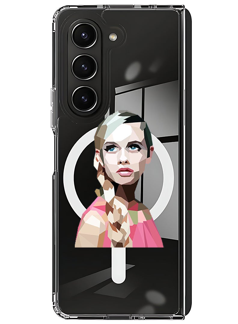 Theodor Magnetic Case for Samsung Galaxy Z Fold 6 Compatible with MagSafe Wireless Charging, Shockproof Phone Bumper Cover Girl  - Image 1