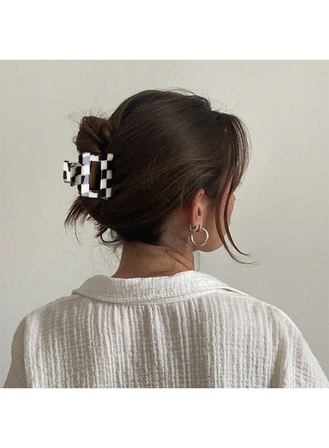 Bmobuo 3Pcs Checkered Claw Clip Vintage Checkered Hair Clip Y2K Hair Barrettes For Women Girls Hair Claw Clips For Thick Thin Hair Aesthetic Hair Accessories For Women Girls - Image 5