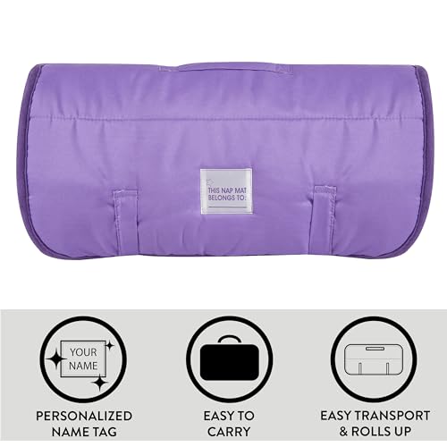 Idea Nuova Disney Minnie Mouse Toddler Nap Mat with Built-in Pillow,Super Soft Quilted Sleeping Mat for Kids,26" x 46",All-in-One Roll-Up Design,Multicolor - Image 3